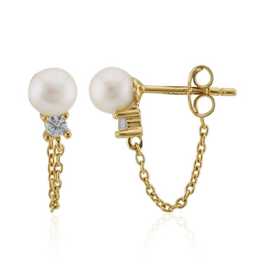 Pendientes en plata con Perla Freshwater