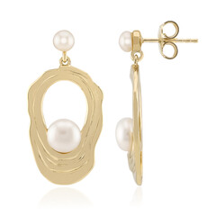 Boucles d'oreilles en argent et Perle blanche de culture d'eau douce (TPC)