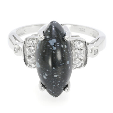 Schneeflocken-Obsidian-Silberring