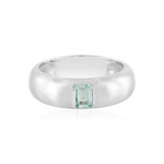 Zilveren ring met een Paraiba kleurige smaragd