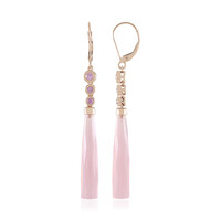 Pinkfarbener Chalzedon-Goldohrringe (KM by Juwelo)