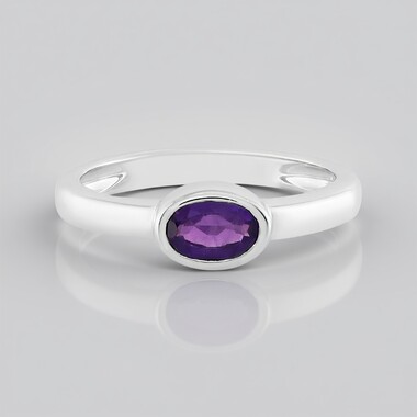 Anillo en plata con Amatista de Zambia (MONOSONO COLLECTION)