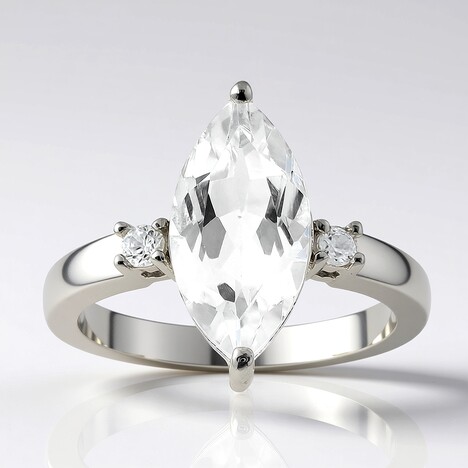 Anello in argento con Topazio Bianco