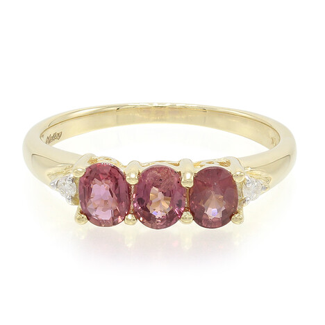 Nicht erhitzter Padparadscha-Saphir-Goldring