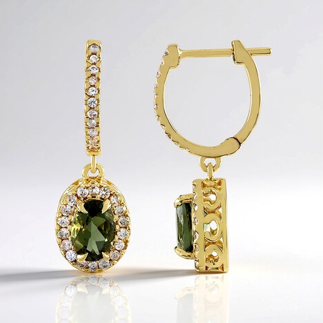 Orecchini in argento con Moldavite