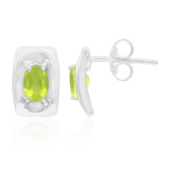 Brazilian Green Opal Silver Earrings
