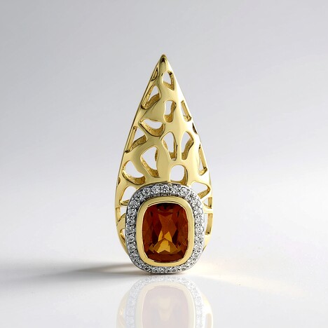 Ciondolo in oro con Citrino Madeira (Ornaments by de Melo)