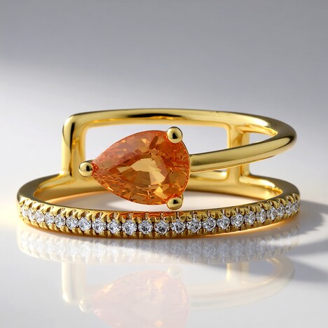 Anello in oro con Granato Mandarino (CIRARI)