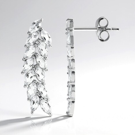 Orecchini in argento con Topazio Bianco