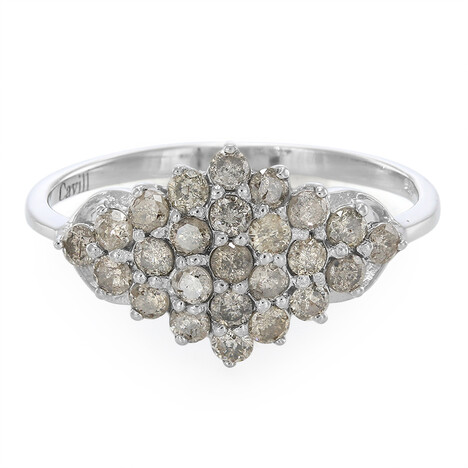 Bague en argent et Diamant chocolat