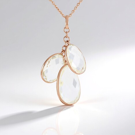 Collana in argento con Quarzo Bianco (KM by Juwelo)