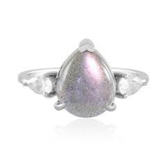 Pink Maniry Labradorite Silver Ring