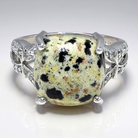 Anello in argento con Diaspro Dalmata