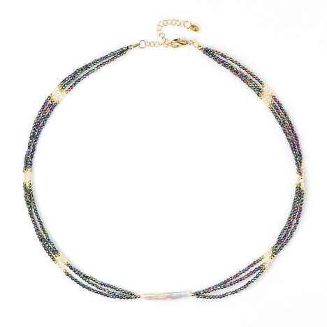 Edelstein-Silberhalskette