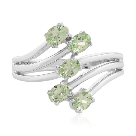 Anillo en plata con Granate verde menta de Merelani