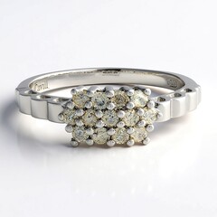 Anello placcato in platino con Diamante Cioccolato