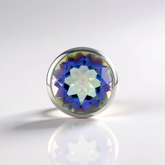 Ciondolo in argento con Quarzo Mistico Blu (MONOSONO COLLECTION)