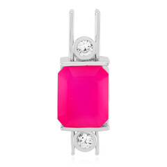 Himbeer-Chalzedon-Silberanhänger