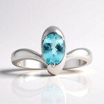 Anello in argento con Apatite Blu (Pallanova)