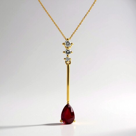 Collana in oro con Rubino Mozambico AAA