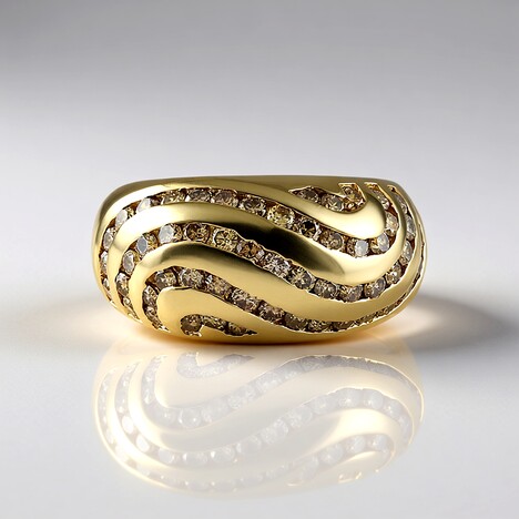 Anello in oro con Diamante Champagne I3 (de Melo Gold)