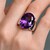 Anillo en plata con Amatista de Zambia