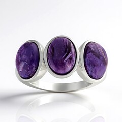 Anello in argento con Charoite