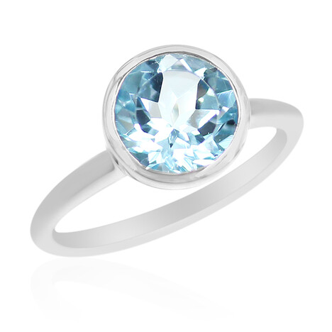 Himmelblauer Topas-Silberring