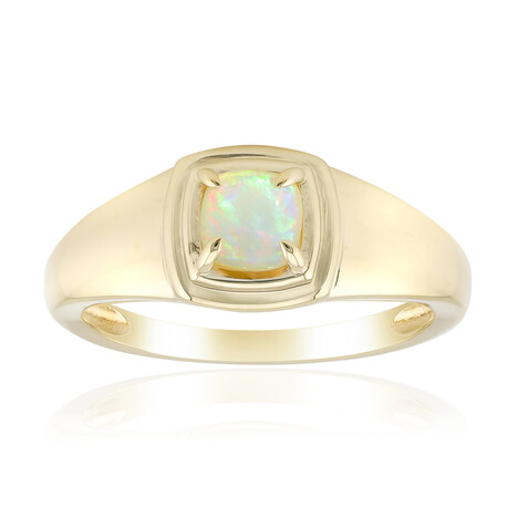 Bague en or et Opale blanche du Brésil