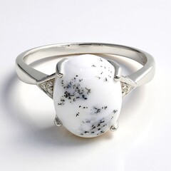 Bague en argent et Agate dendritique