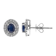 Blauer Ceylon-Saphir-Goldohrringe