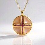 Collana in argento con Pietra di Luna Pesca (KM by Juwelo)