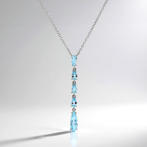 Collana in argento con Topazio Blu Cielo
