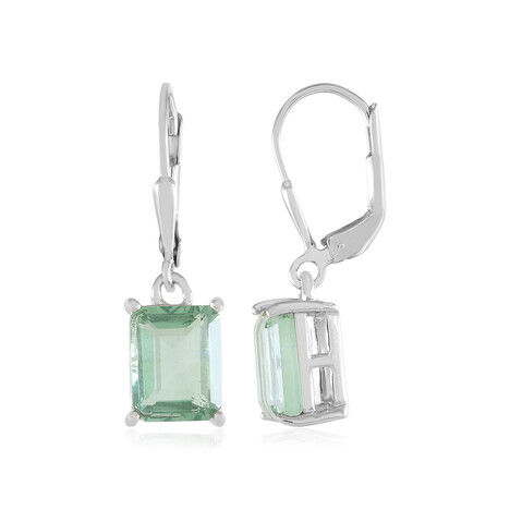 Grüner Fluorit-Silberohrringe