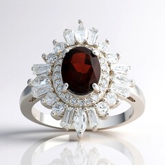 Anello in argento con Granato