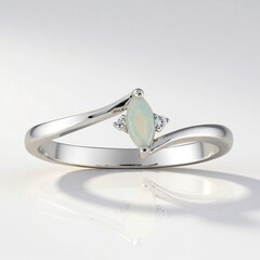 Anello in argento con Opale Bianco