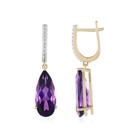 Sambia-Amethyst-Goldohrringe (SUHANA)