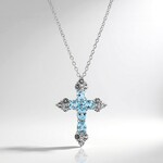 Collana in argento con Topazio Blu Cielo