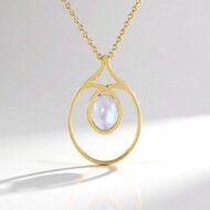 Collana in argento con Pietra di Luna Blu (KM by Juwelo)