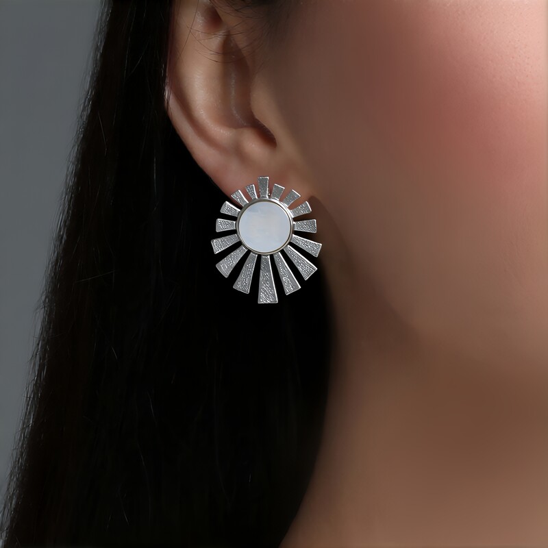 Perlmutt-Silberohrringe (Joias do Paraíso)