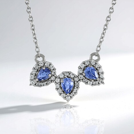 Collana in argento con Zaffiro Ceylon Blu