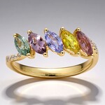 Anello in oro con Zaffiro Fancy (CIRARI)