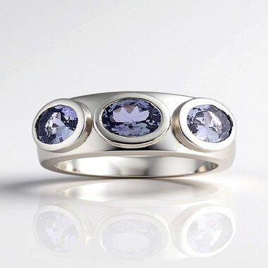 Anillo en plata con Tanzanita sin calentar