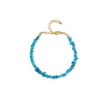 Zilveren armband met neon blauwe apatieten