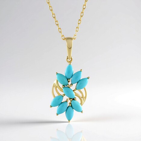 Pendentif en argent et Turquoise Sleeping Beauty