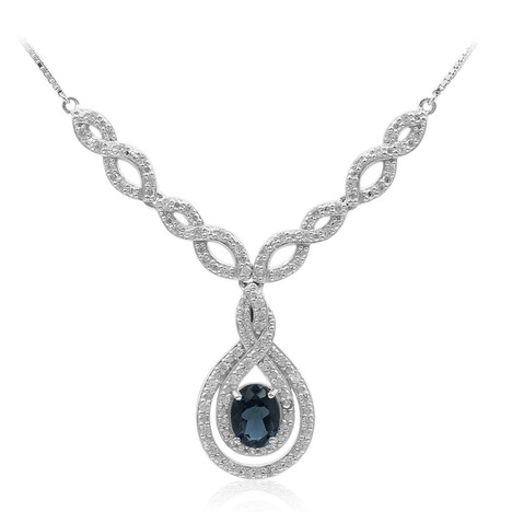 Londonblauer Topas-Silbercollier