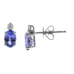 10K AAA Tanzanite Gold Earrings