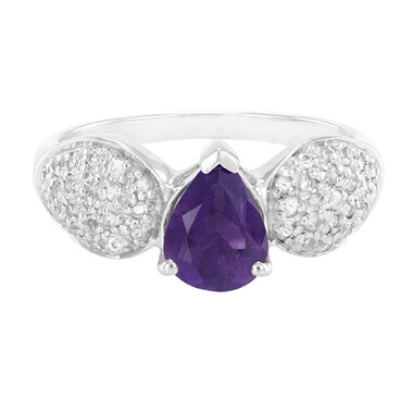 Anillo en plata con Amatista de Zambia