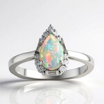 Bague en argent et Opale d'Australie