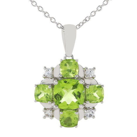 Peridot-Silberhalskette